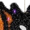 Lighted Bat Halloween Decoration - 25" - Black and Orange - Purple LED Lights